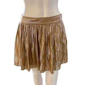Silk Blend Gold Metallic Mini Skirt Fairycore Special Occasion
